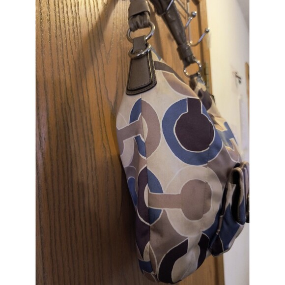 Coach Kristin 16494 Shoulder Bag Blue Brown Cream No Crossbody Strap - Picture 3 of 16